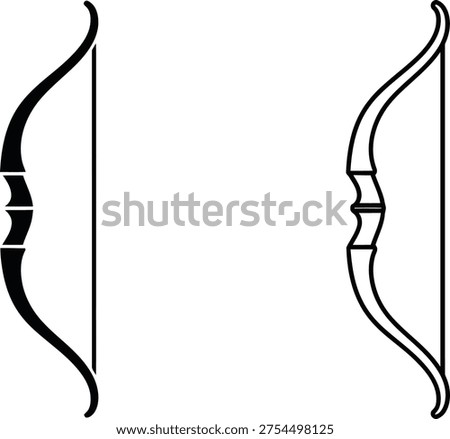 Archery Bow Vector Icon Set Vector