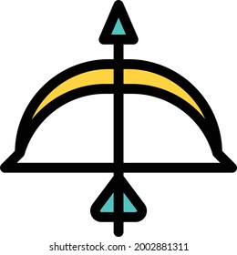 arco con fondo blanco. arcos de arco es una cosa antigua que se descubre desde lugares pehistóricos.color de línea icono.