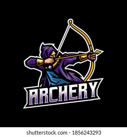 Archery cartoon esport logo mascot