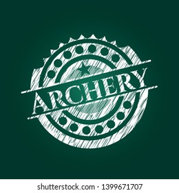 Archery chalk emblem. Vector Illustration. Detailed.