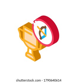 Archery Championship Cup Icon Vector. Isometric Archery Tournament Or Competition Winner Prize sign. color isolated symbol illustration