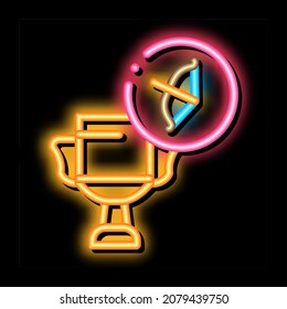 Archery Championship Cup neon light sign vector. Glowing bright icon Archery Tournament Or Competition Winner Prize sign. transparent symbol illustration