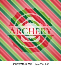 Archery christmas emblem background.