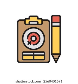 Archery Clipboard Icon Vetor Illustration