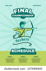 Archery Competition Poster Template Vector