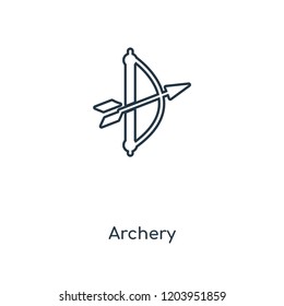Archery concept line icon. Linear Archery concept outline symbol design. This simple element illustration can be used for web and mobile UI/UX.