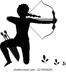 Archery concept Silhouettes Vectors collections