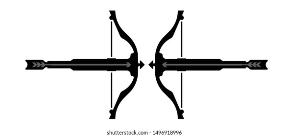 Archery, Crossbow icons vector isolated on white