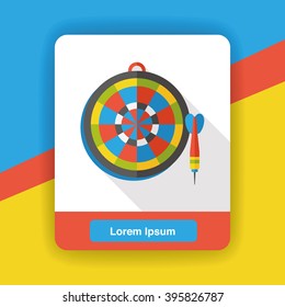 Archery dart game flat icon