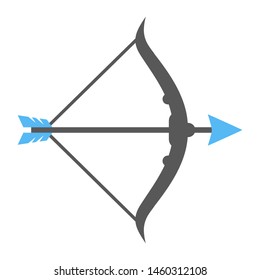 Archery design with bow and arrow on white background
