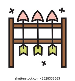 Bogenschießen Doodle Illustration - Pfeilständer