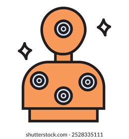 Ilustração do Doodle do Tiro com Arco - Manequim alvo