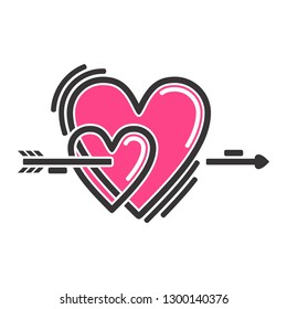 archery double heart filled icon