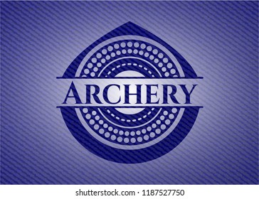 Archery emblem with denim texture
