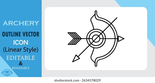 Archery Equipment Silhouette Aim Target Arrow Success Vector Sport