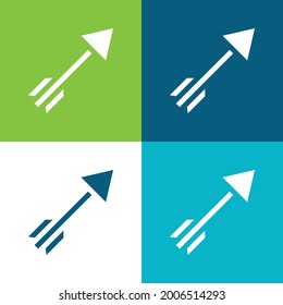 Archery Flat four color minimal icon set