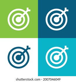 Archery Flat four color minimal icon set