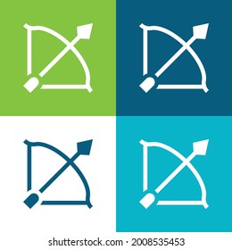 Bogenflache mit vier minimalen Farbensymbole