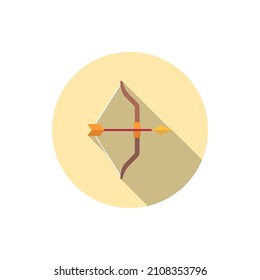 Icono plano de tiro con arco con sombra larga, eps10