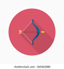 Archery flat  icon with long shadow,eps10