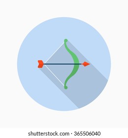 Archery flat  icon with long shadow,eps10