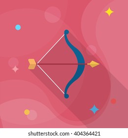 Archery flat  icon with long shadow,eps10