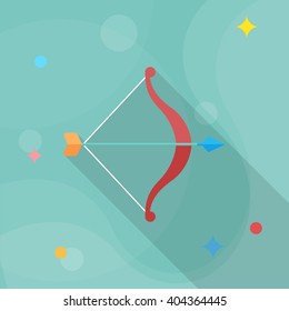 Archery flat  icon with long shadow,eps10