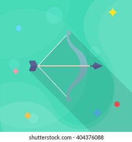 Archery flat  icon with long shadow,eps10