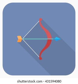 Archery flat  icon with long shadow,eps10