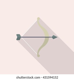 Archery flat  icon with long shadow,eps10