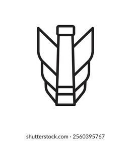 Archery Fletch Outline Icon Vetor Illustration