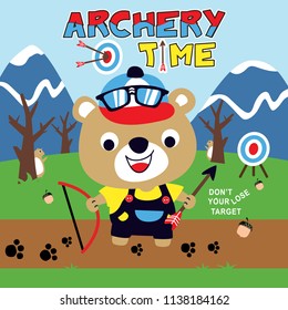 archery game cartoon vector