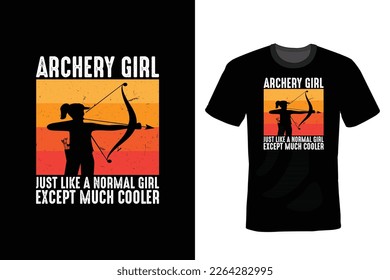 Diseño de camisetas de tiro con arco, vintage, tipografía