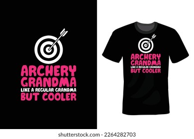 Diseño de camisetas de tiro con arco, vintage, tipografía