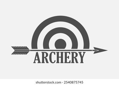 Archery graphic icon. Target and arrow isolated sign on white background. Vector illustration