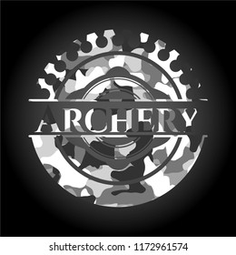 Archery grey camouflaged emblem
