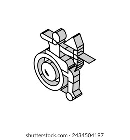 Bogenschießen Behinderter Athlet isometrische Ikone Vektor. Bogenschießen Behinderter Athlet Zeichen. Isolierte Symbol Illustration