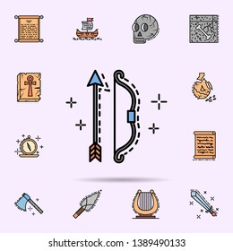archery, hunter, bow, arrow, weapon, sport icon. Universal set of history for website design and development, app development