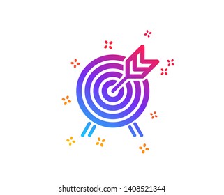 Archery icon. Amusement park attraction sign. Dynamic shapes. Gradient design archery icon. Classic style. Vector