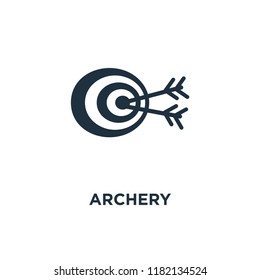 Archery icon. Black filled vector illustration. Archery symbol on white background. Can be used in web and mobile.