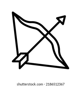 Archery icon in black outline style