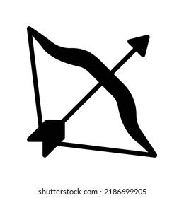 Archery icon in black solid style