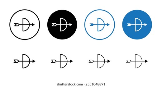 Archery icon Black and white outline vector