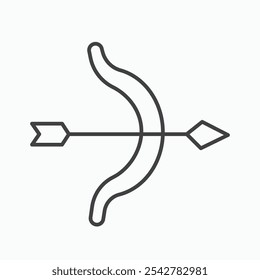 Archery icon in black and white outlined stroke