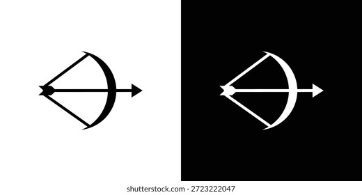 Archery icon. Black and white simple flat design icon