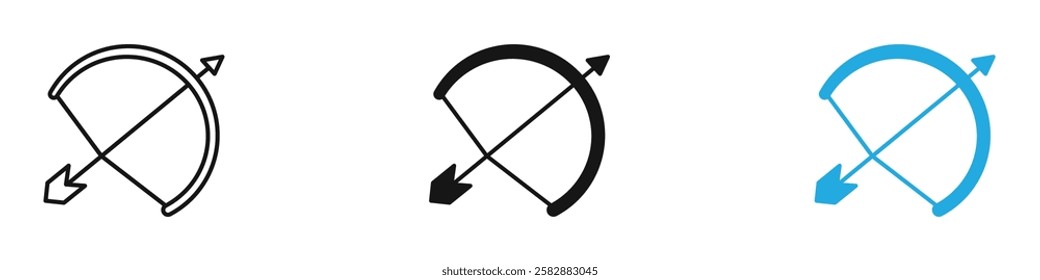 Archery icon black white vector outline