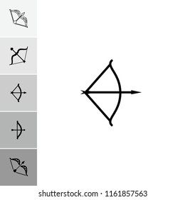 Archery icon. collection of 6 archery filled and outline icons such as . editable archery icons for web and mobile.