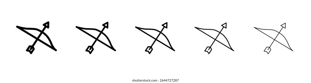 archery icon flat illustration set logo