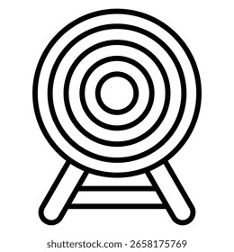 archery icon flat thin outline art logo
