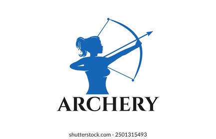  archery, icon, graphic, graphic design, sports equipment, bow and arrow logos, girl aiming, girl logo, girl shooting,